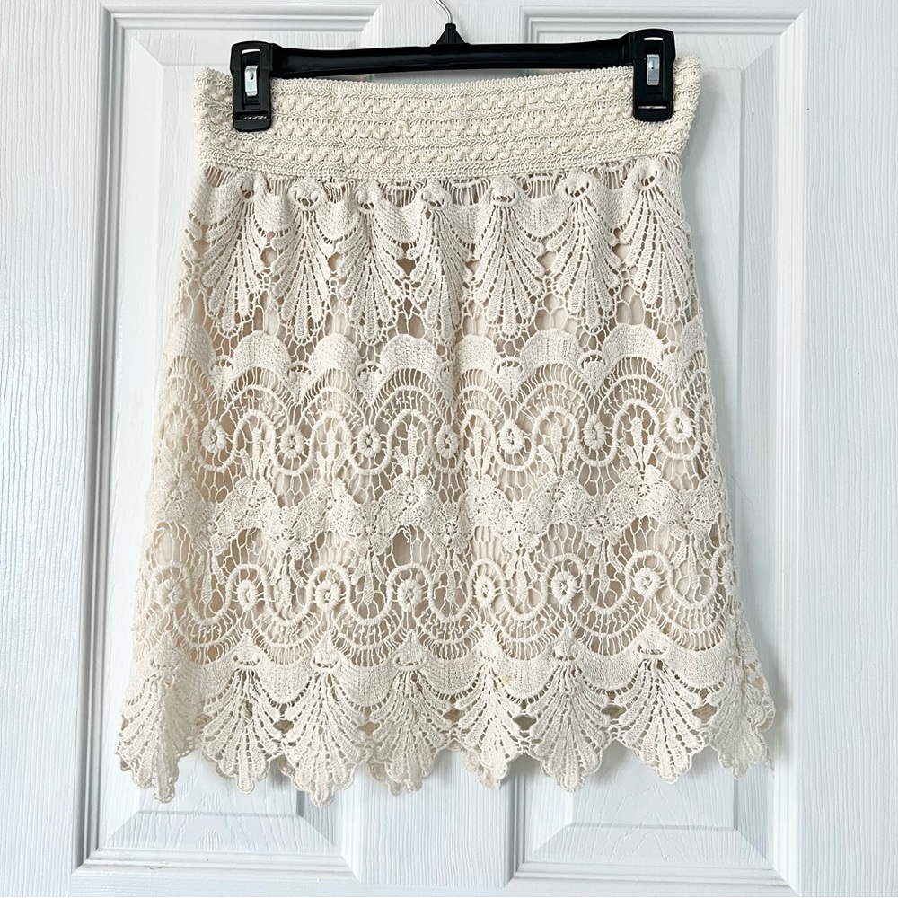 Club Z Collection Lace Cream Skirt